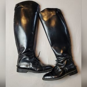 TuffRider Ladies Tall Back Zip Field Boots Synthetic Leather Size 8.5 Wide